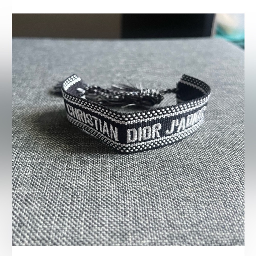 Dior J'Adior Monochrome Woven Tassel Bracelet